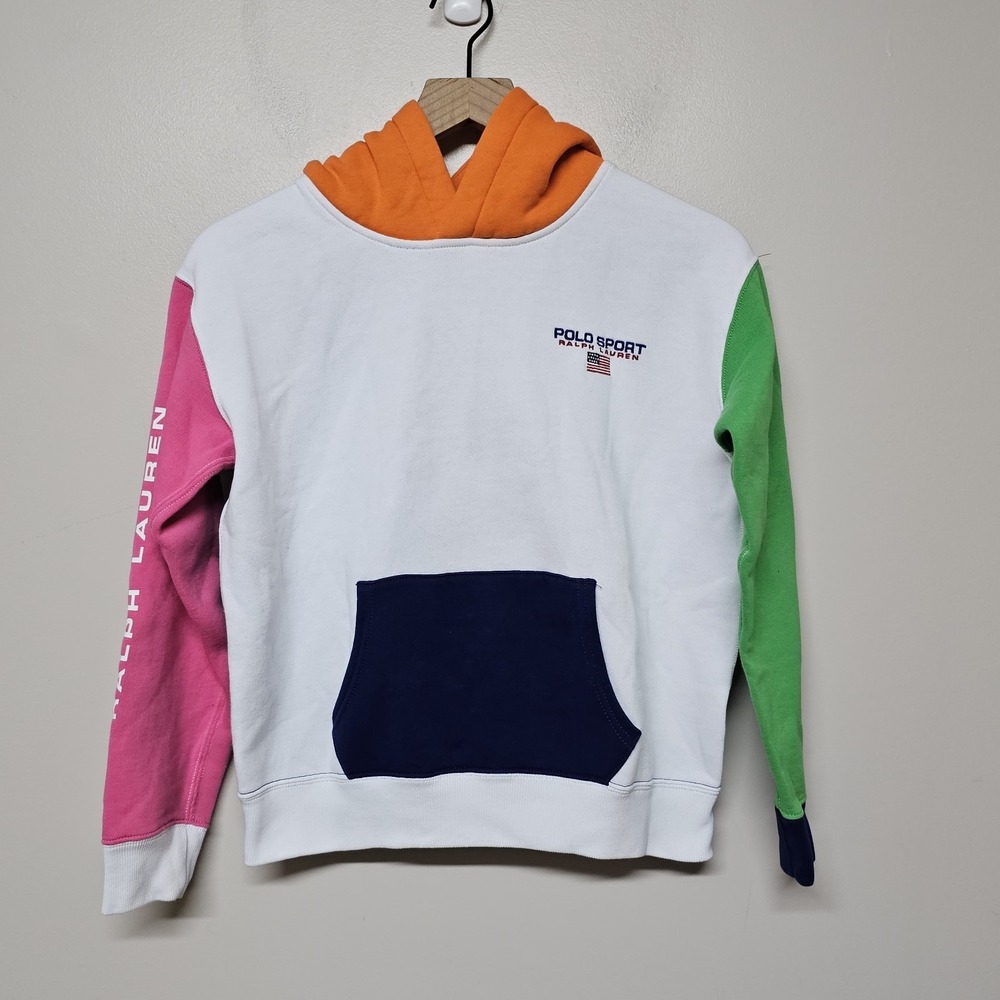 Ralph Lauren Polo Sport Kid's Navy Block Hoodie Sweatshirt Sz Kids 16 XL‎
